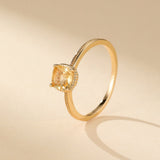 Bague Citrine Argent Plaqué Or – Vertus Énergétiques - Biloria