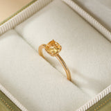 Bague Citrine Argent Plaqué Or – Vertus Énergétiques - Biloria