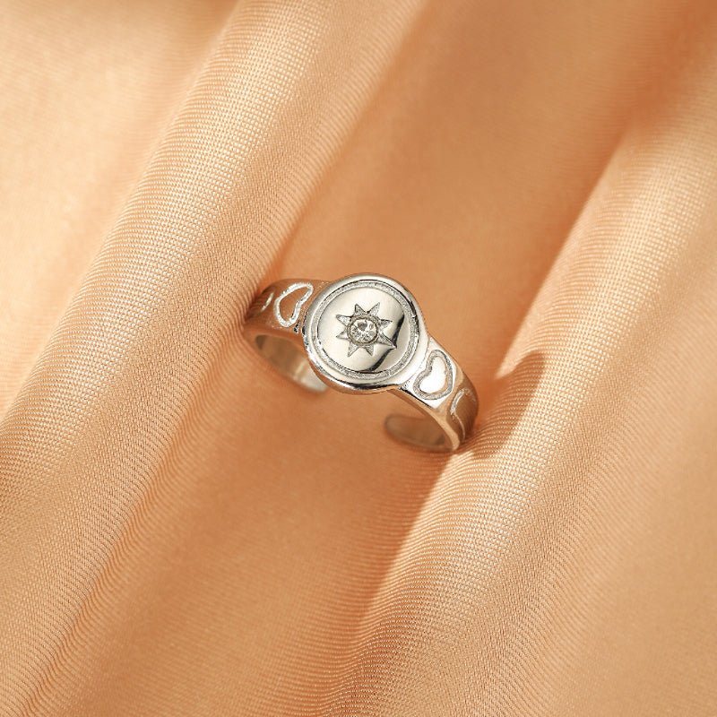 Bague Cœur Ajustable – Symbole d'Amour et d'Étoile - Biloria