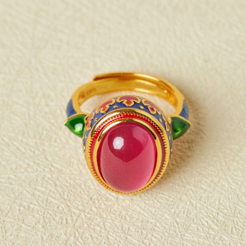 Bague Cornaline Abondance en Argent Plaqué Or - Biloria