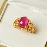 Bague Cornaline Étoile Flamboyante – Argent 925 et Émail - Biloria