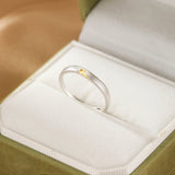 Bague Couple Argent 925 avec Cœur Enlacé Doré - Bijou Amour Harmonie - Biloria