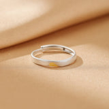 Bague Couple Argent 925 avec Cœur Enlacé Doré - Bijou Amour Harmonie - Biloria