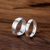 Bague Couple Argent Six Mantras Sacrés Ajustable - Biloria
