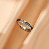 Bague couple astres unis argent 925 ajustable - Biloria