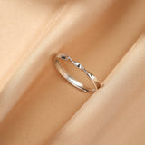 Bague Couple Cœur Entrelacé Argent 925 Ajustable - Biloria