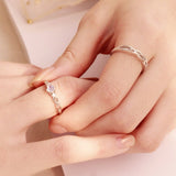 Bague Couple Pierre de Lune Argent 925 – Lien Éternel - Biloria