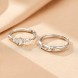Bague Couple Pierre de Lune Argent 925 – Lien Éternel - Biloria