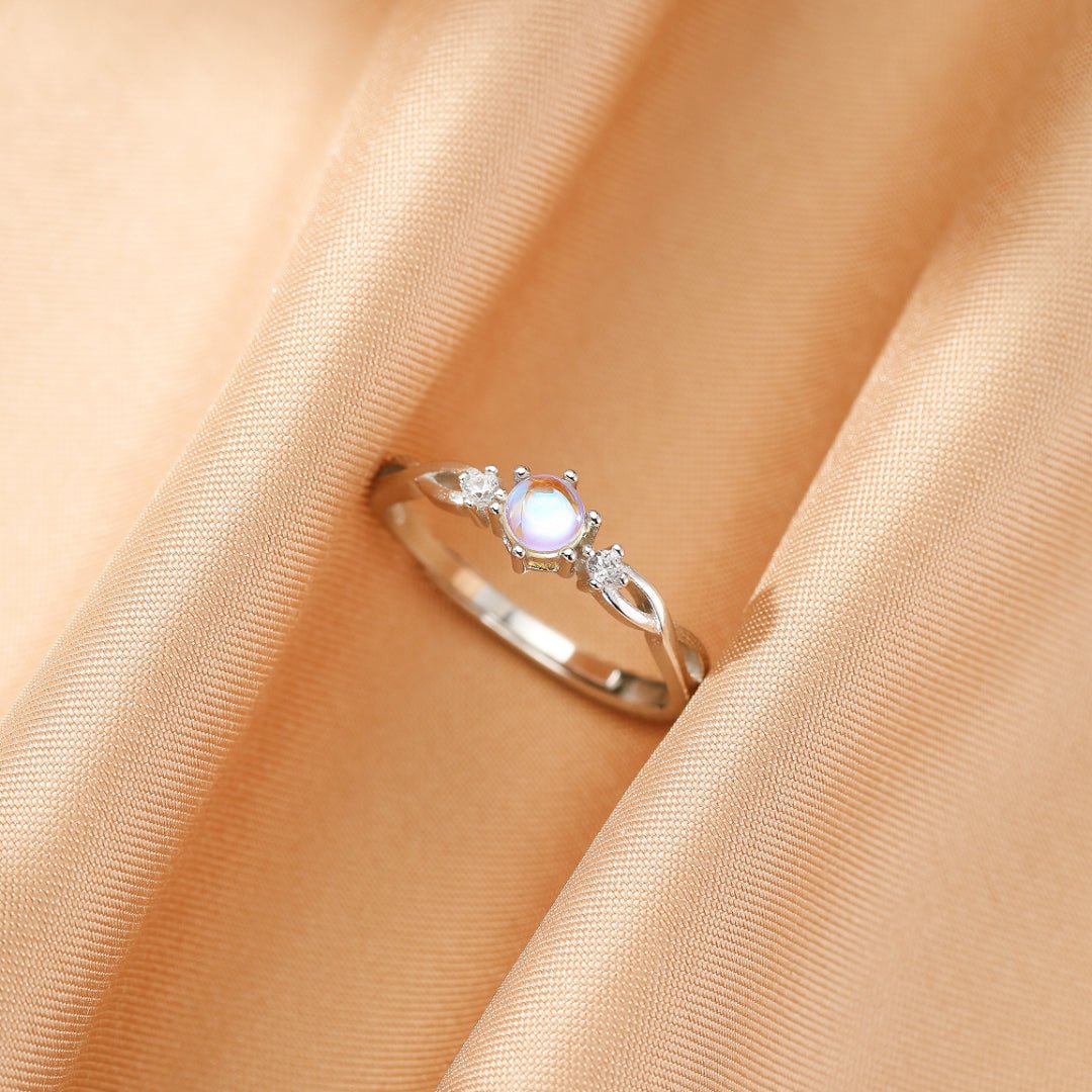 Bague Couple Pierre de Lune Argent 925 – Lien Éternel - Biloria
