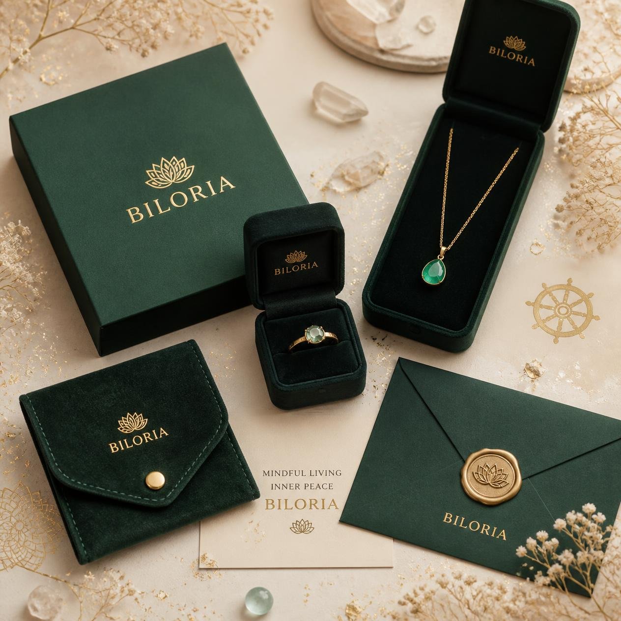 Bague Émeraude Ajustable Argent 925 | Harmonie et Renouveau - Biloria