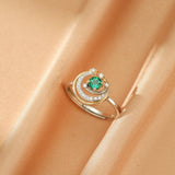 Bague Émeraude Ajustable Argent 925 | Harmonie et Renouveau - Biloria
