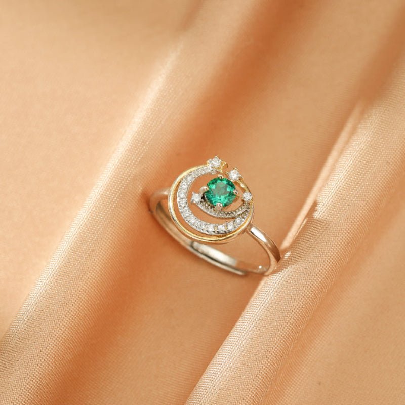 Bague Émeraude Ajustable Argent 925 | Harmonie et Renouveau - Biloria