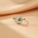 Bague Émeraude Ajustable Argent 925 | Harmonie et Renouveau - Biloria