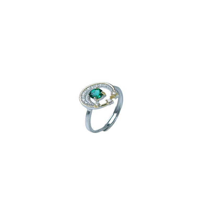Bague Émeraude Ajustable Argent 925 | Harmonie et Renouveau - Biloria
