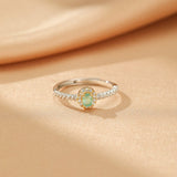 Bague Émeraude Argent 925 – Bijou Ajustable Pierre Naturelle - Biloria