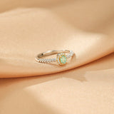 Bague Émeraude Argent 925 – Bijou Ajustable Pierre Naturelle - Biloria