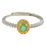 Bague Émeraude Argent 925 – Bijou Ajustable Pierre Naturelle - Biloria