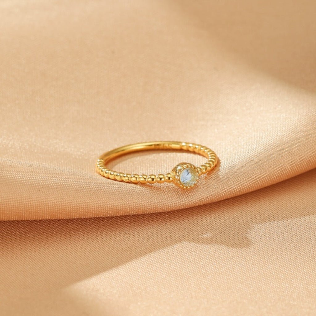 Bague Émeraude Argent Plaqué Or – Bijou Ajustable Renouveau - Biloria