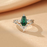 Bague Émeraude Argent S925 – Pierre Naturelle 6x9mm - Biloria