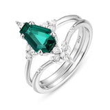 Bague Émeraude Argent S925 – Pierre Naturelle 6x9mm - Biloria