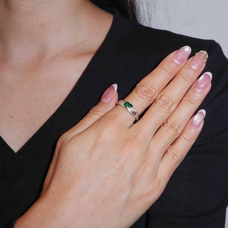 Bague Émeraude en Argent 925 – Harmonie et Élégance Féminine - Biloria