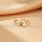 Bague Émeraude en Argent Plaqué Or 14K – Renouveau et Harmonie - Biloria