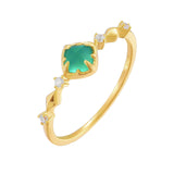 Bague Émeraude en Argent Plaqué Or 14K – Renouveau et Harmonie - Biloria