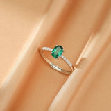 Bague Émeraude Lumière Impériale en Argent 925 Ajustable - Biloria