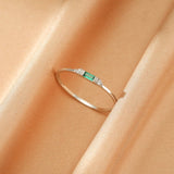 Bague Émeraude Zircon Argent 925 Ajustable - Biloria