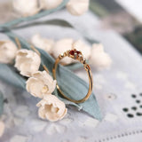 Bague en Grenat et Zircon – Argent Plaqué Or 14k pour la Passion - Biloria