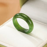 Bague en jade vert | Pierre naturelle de Russie | Feng Shui protecteur - Biloria