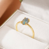 Bague en labradorite et argent plaqué or 14K – protection et intuition - Biloria