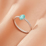 Bague Goutte Céleste Amazonite Argent Plaqué Platine - Biloria