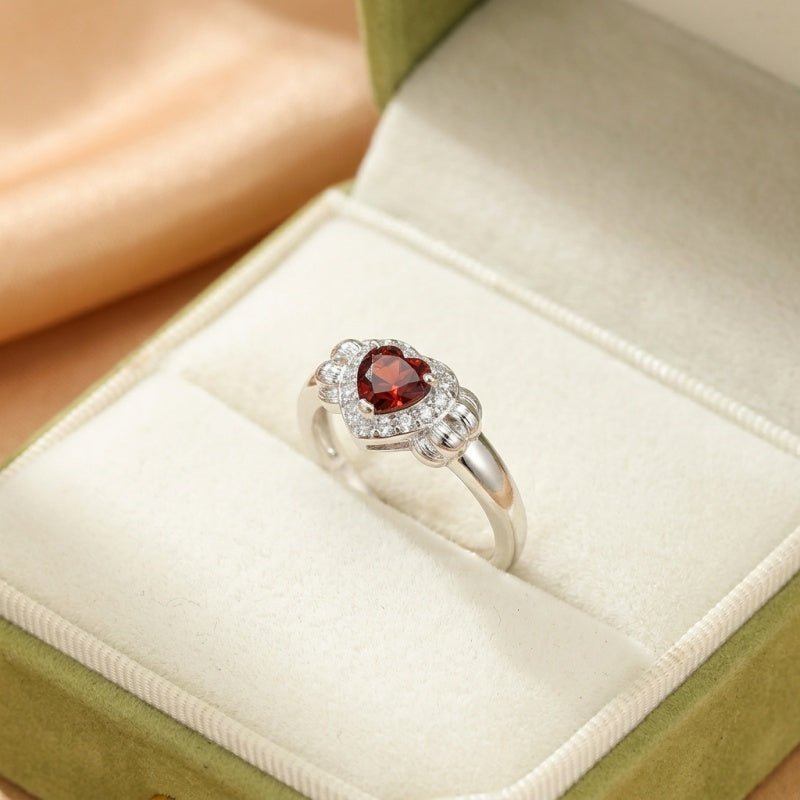 Bague Grenat Ajustable Argent S925 – Passion et Protection - Biloria