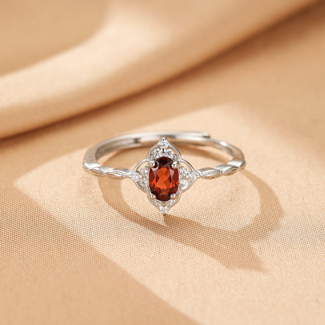 Bague Grenat Argent 925 Vintage - Cadeau Fête ou Anniversaire - Biloria