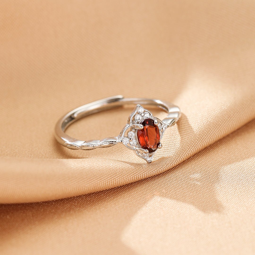 Bague Grenat Argent 925 Vintage - Cadeau Fête ou Anniversaire - Biloria