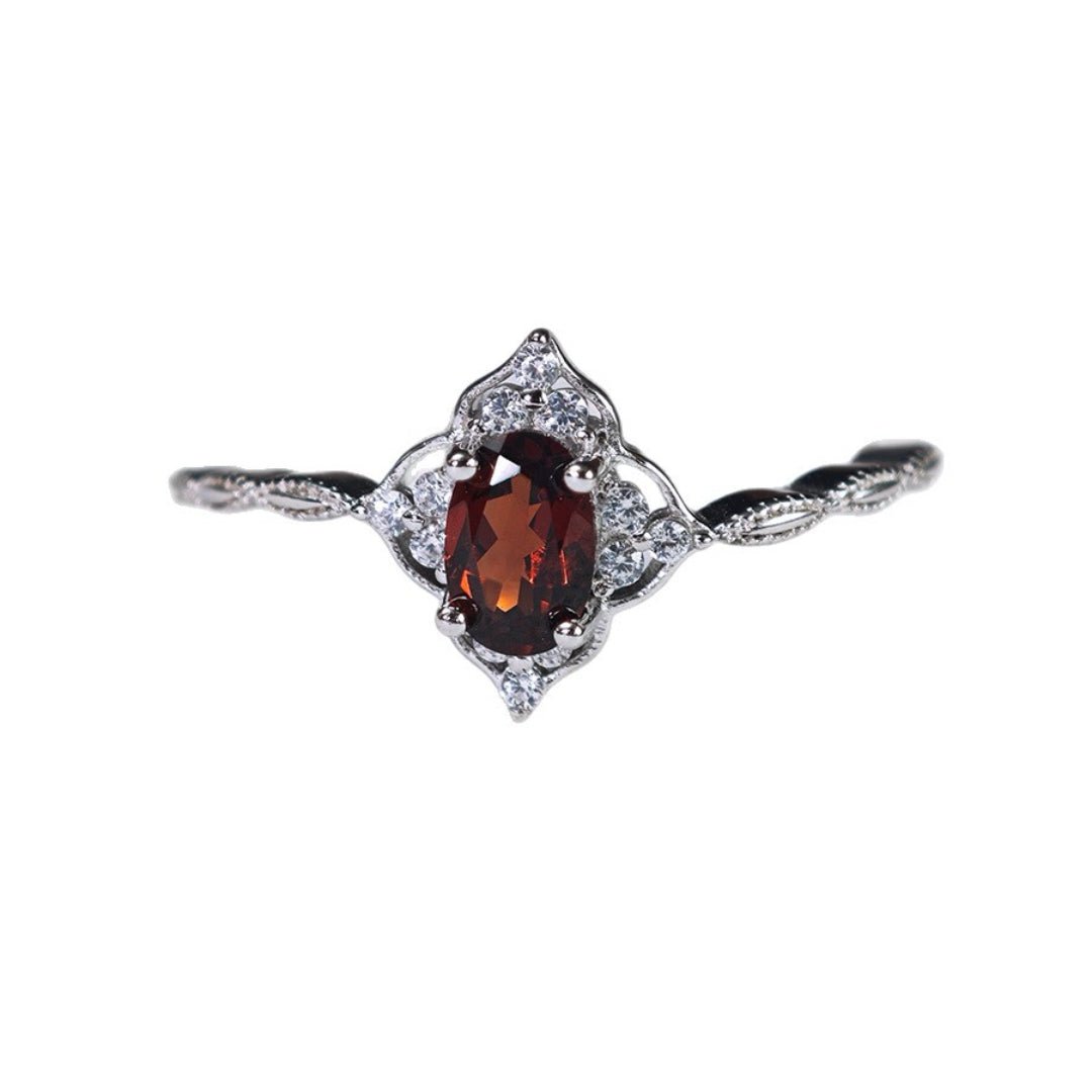 Bague Grenat Argent 925 Vintage - Cadeau Fête ou Anniversaire - Biloria