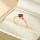 Bague Grenat Courbe Ardente Argent Plaqué Or - Biloria