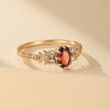 Bague Grenat Fleur de Passion Argent Plaqué Or | Bijou Cadeau - Biloria