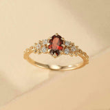 Bague Grenat Fleur de Passion Argent Plaqué Or | Bijou Cadeau - Biloria