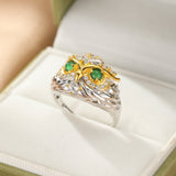 Bague Hibou Jade Argent 925 - Bijou Spirituel Protecteur - Biloria