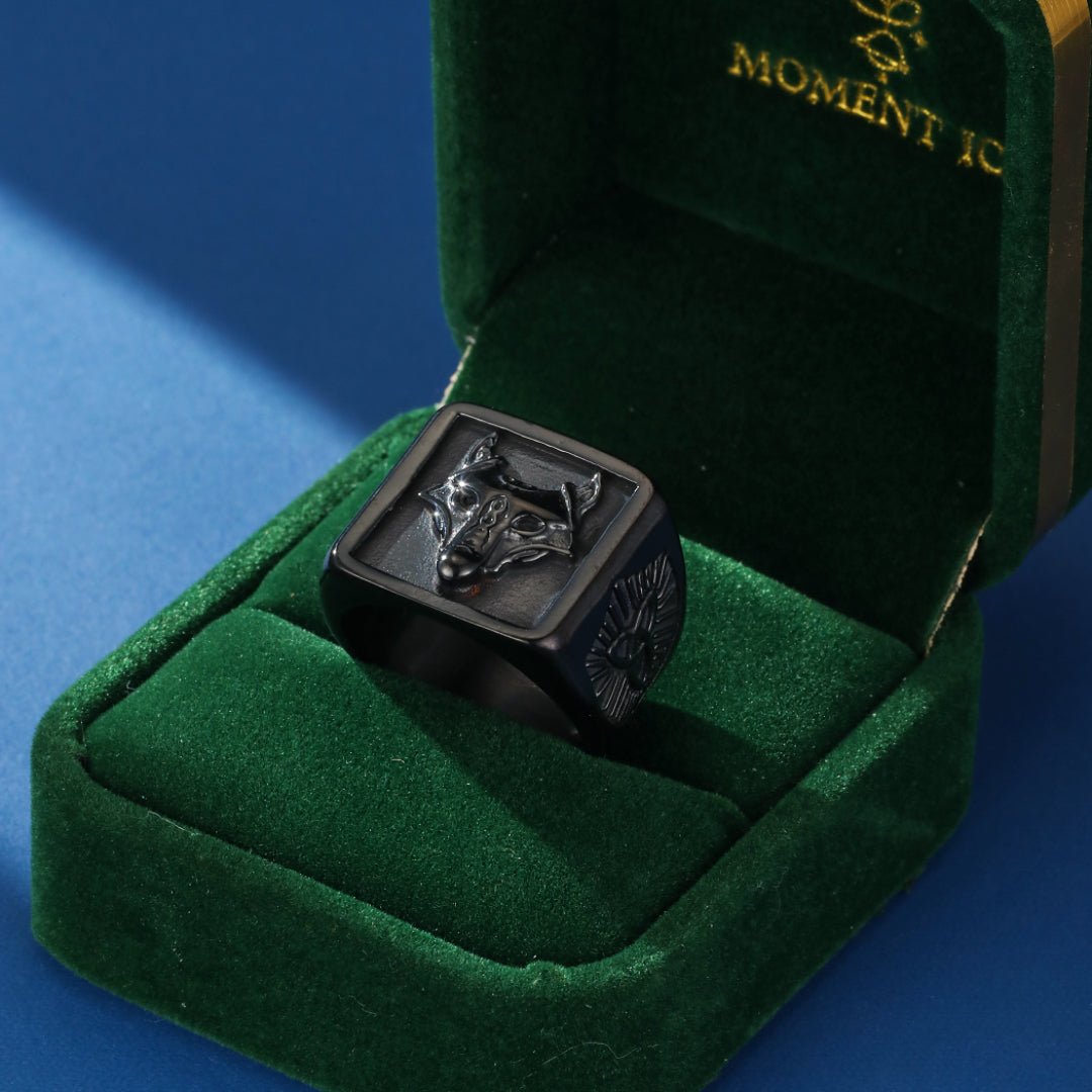 Bague Homme Acier Loup : Cadeau Symbolique Force et Loyauté - Biloria