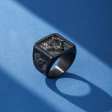 Bague Homme Acier Loup : Cadeau Symbolique Force et Loyauté - Biloria