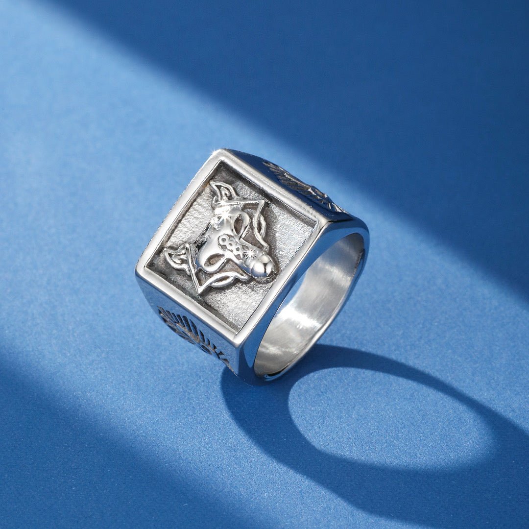 Bague Homme Acier Loup : Cadeau Symbolique Force et Loyauté - Biloria
