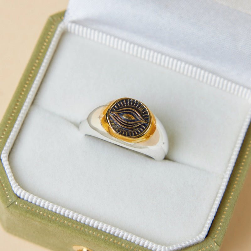 Bague Homme avec Œil Maléfique en Argent 925 | Protection - Biloria