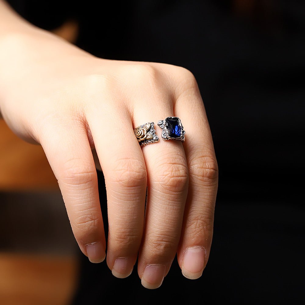 Bague Homme Zircon Bleu ou Violet – Argent 925 - Biloria
