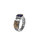 Bague Homme Zircon Bleu ou Violet – Argent 925 - Biloria