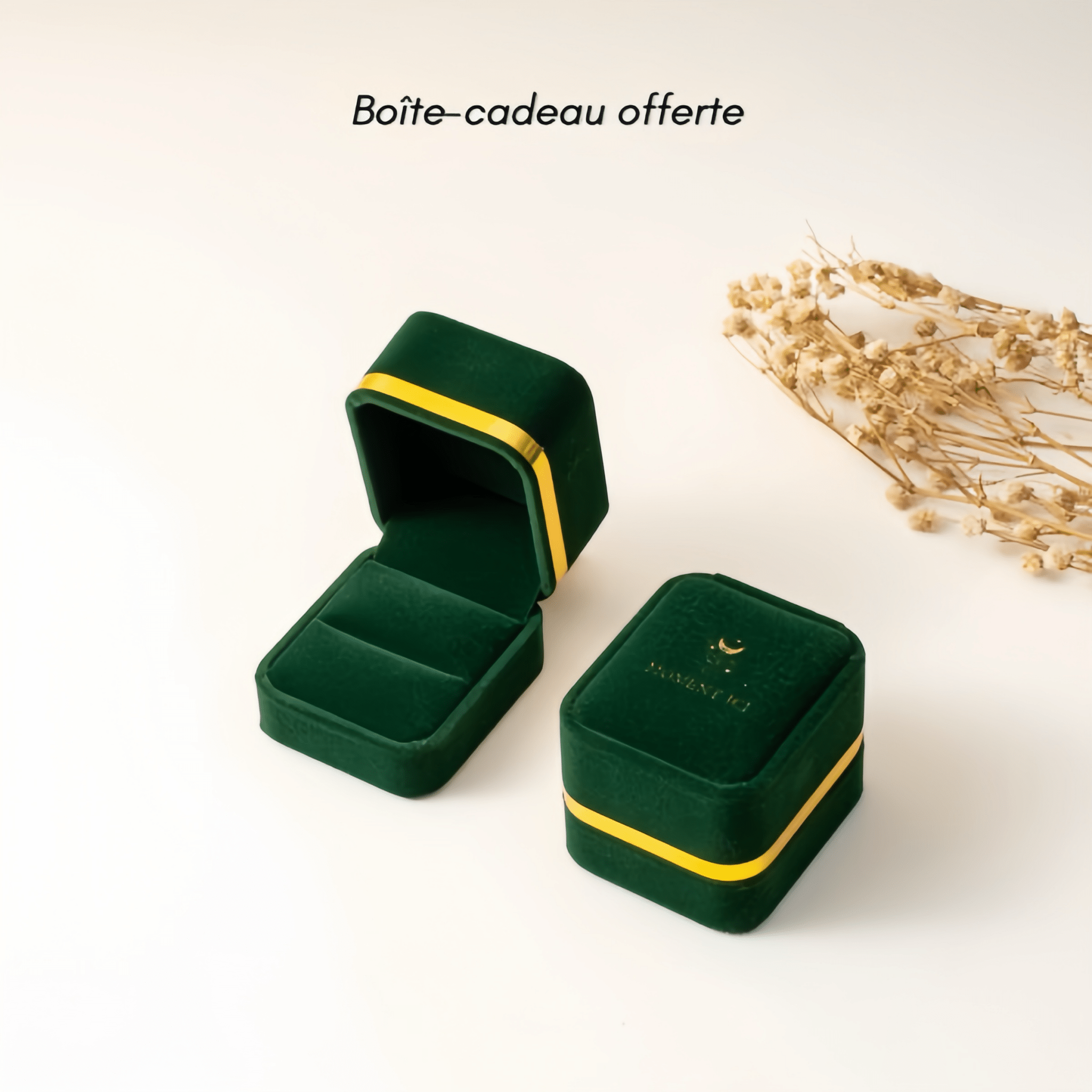 Bague Jade avec Pierre Naturelle en Argent Plaqué Or - Biloria