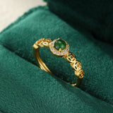 Bague Jade Harmonie Céleste Argent Plaqué Or – Bijou Lithothérapie - Biloria