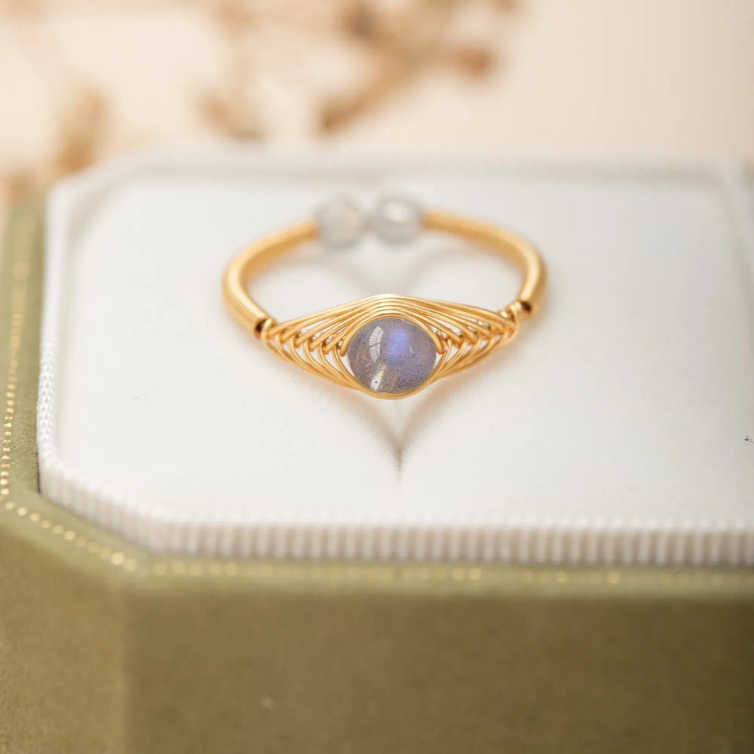 Bague Labradorite Ajustable, Protection et Intuition - Biloria